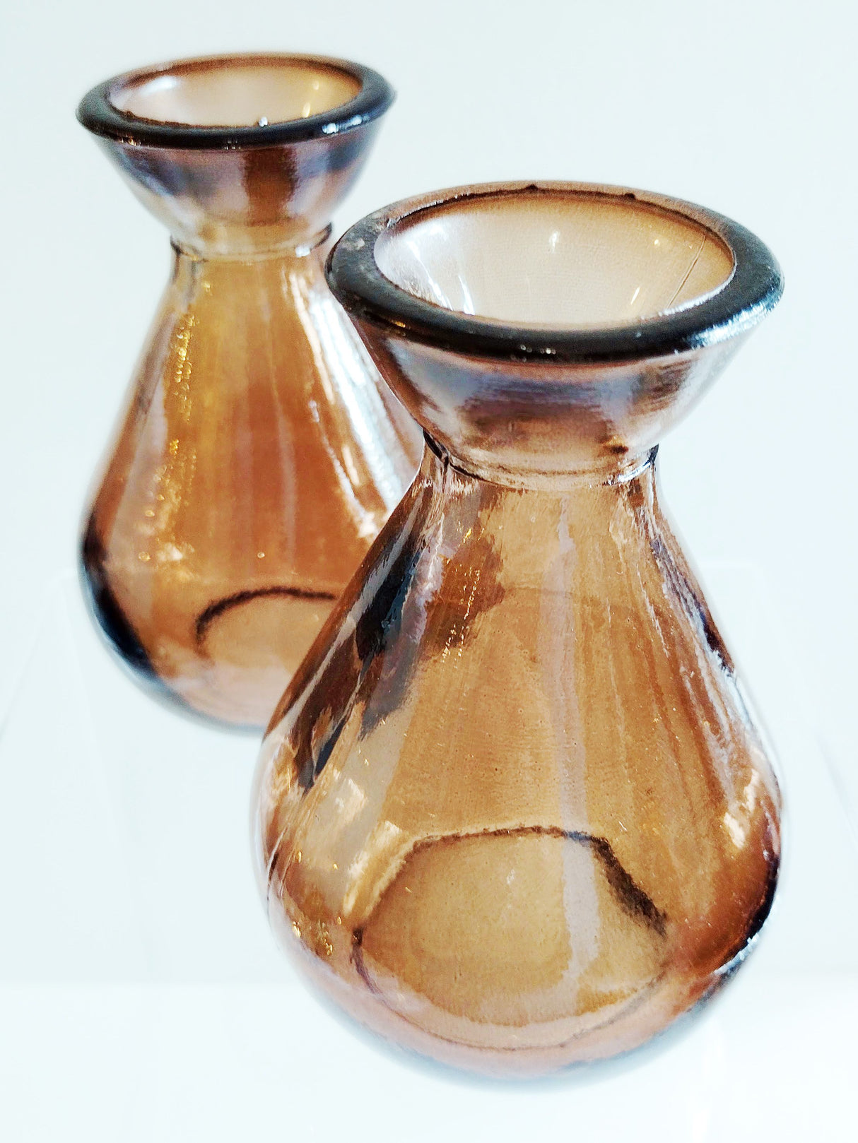 Recycled Glass "Adra" Bud Vase, Light Umber