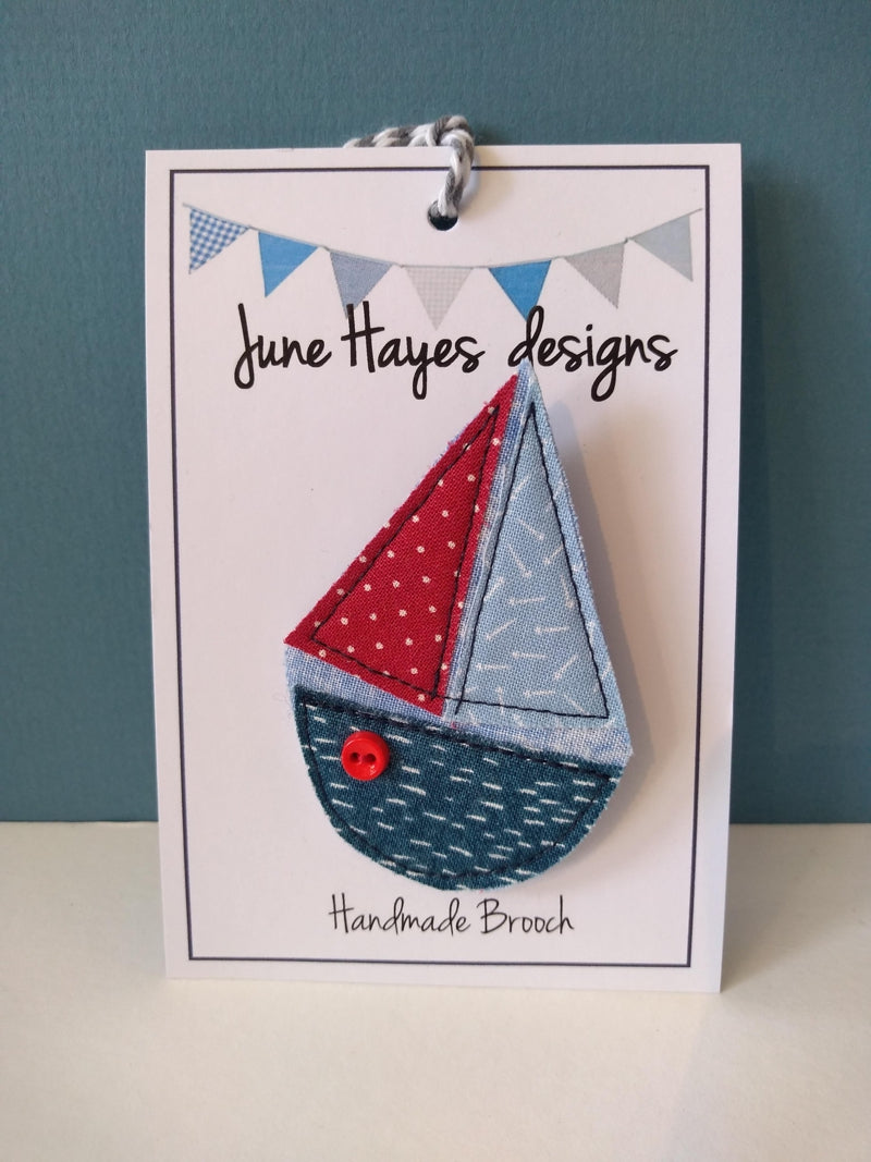 June Hayes Sail Boat Brooch