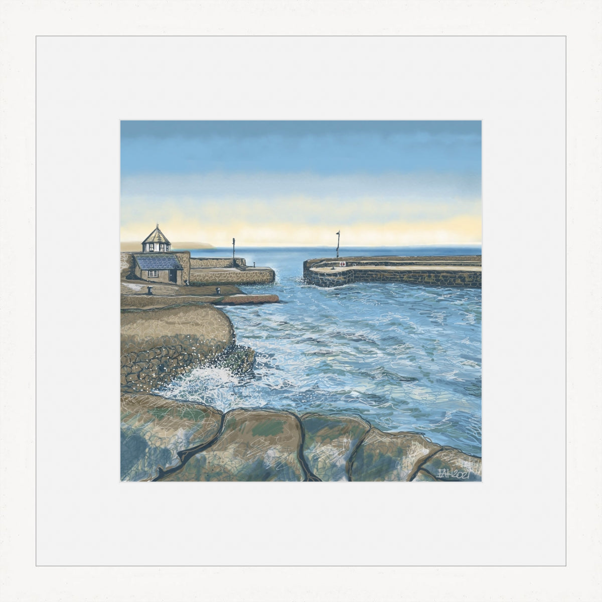 "Charlestown Harbour" print by Liz Hackney