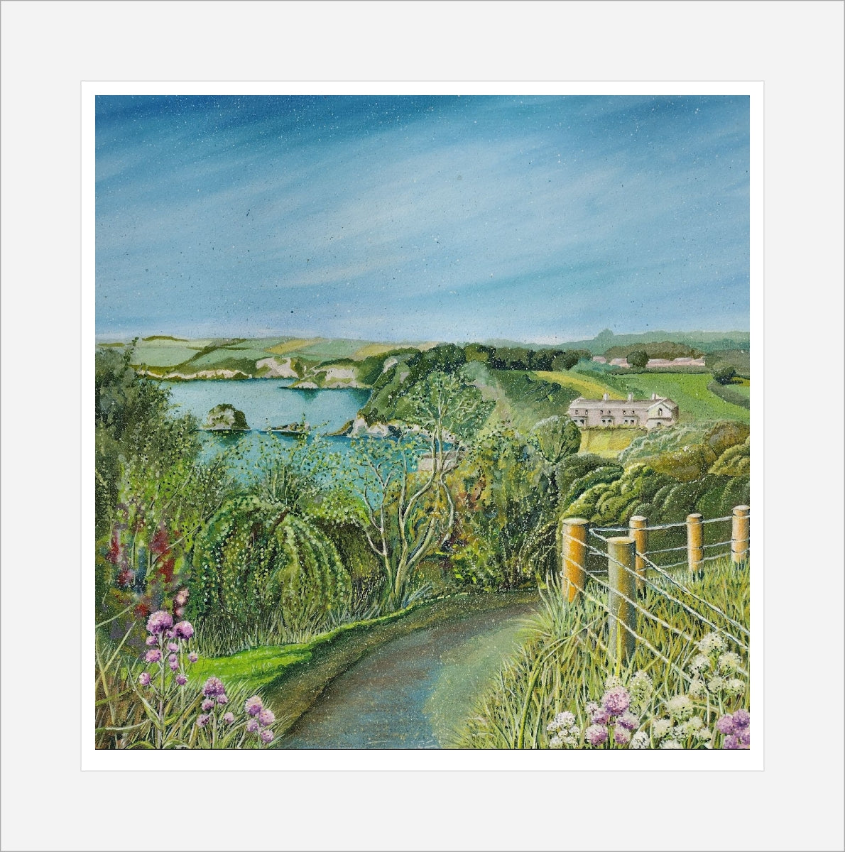 "Coastal Path To Charlestown Harbour" prints by Liz Hackney