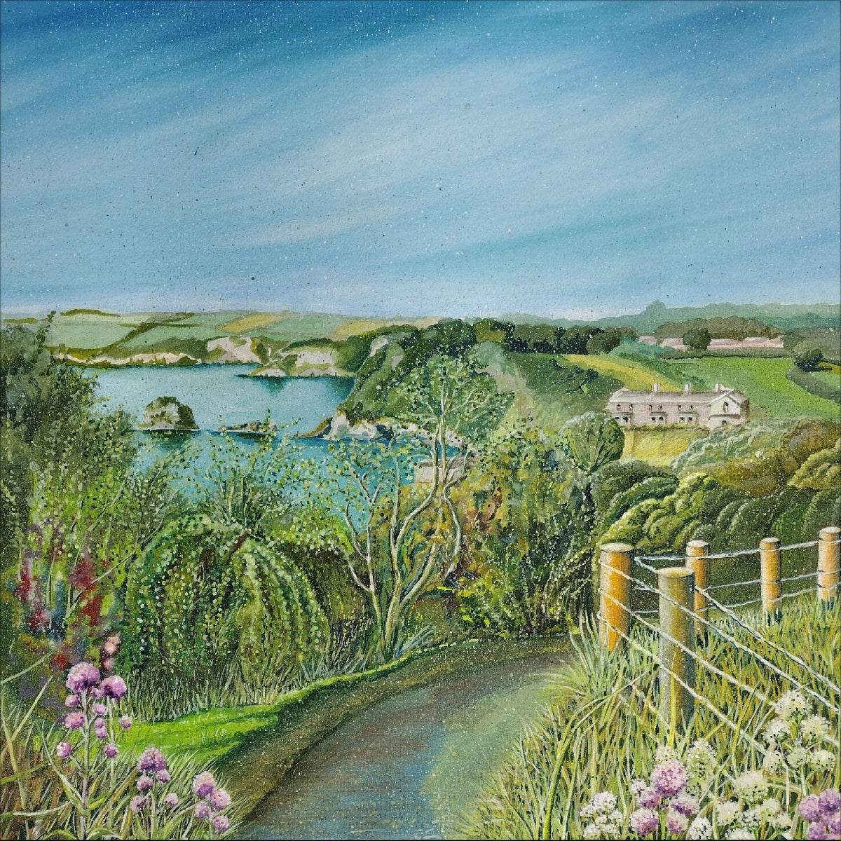 "Coastal Path To Charlestown Harbour" prints by Liz Hackney