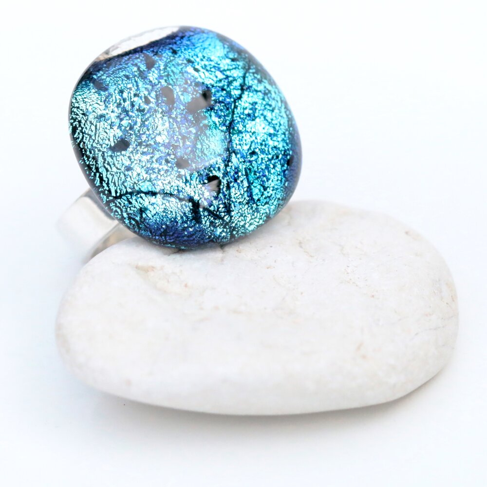 "Ice Blue" Aurora ring