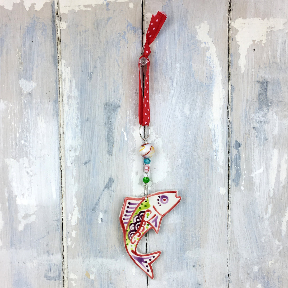 Handmade colourful fish hanging decoration