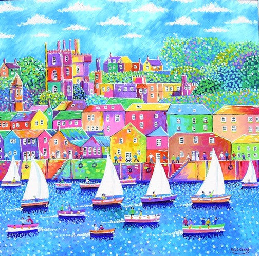 Fowey Sailboats print by Paul Clark