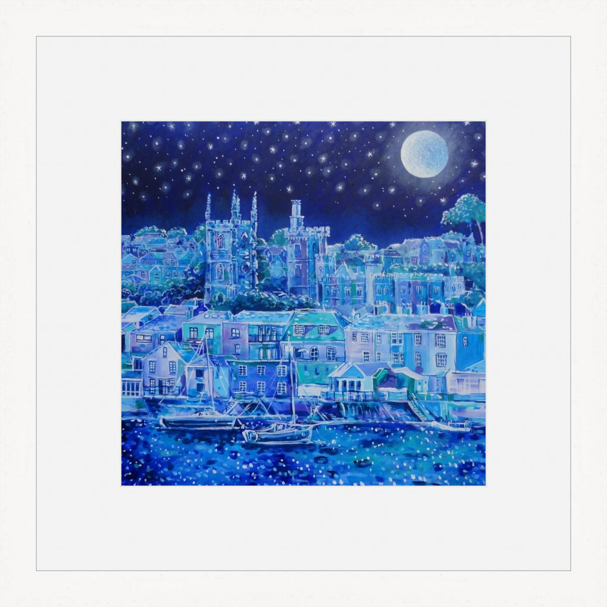 Moonlight Over Fowey, print by Paul Clark