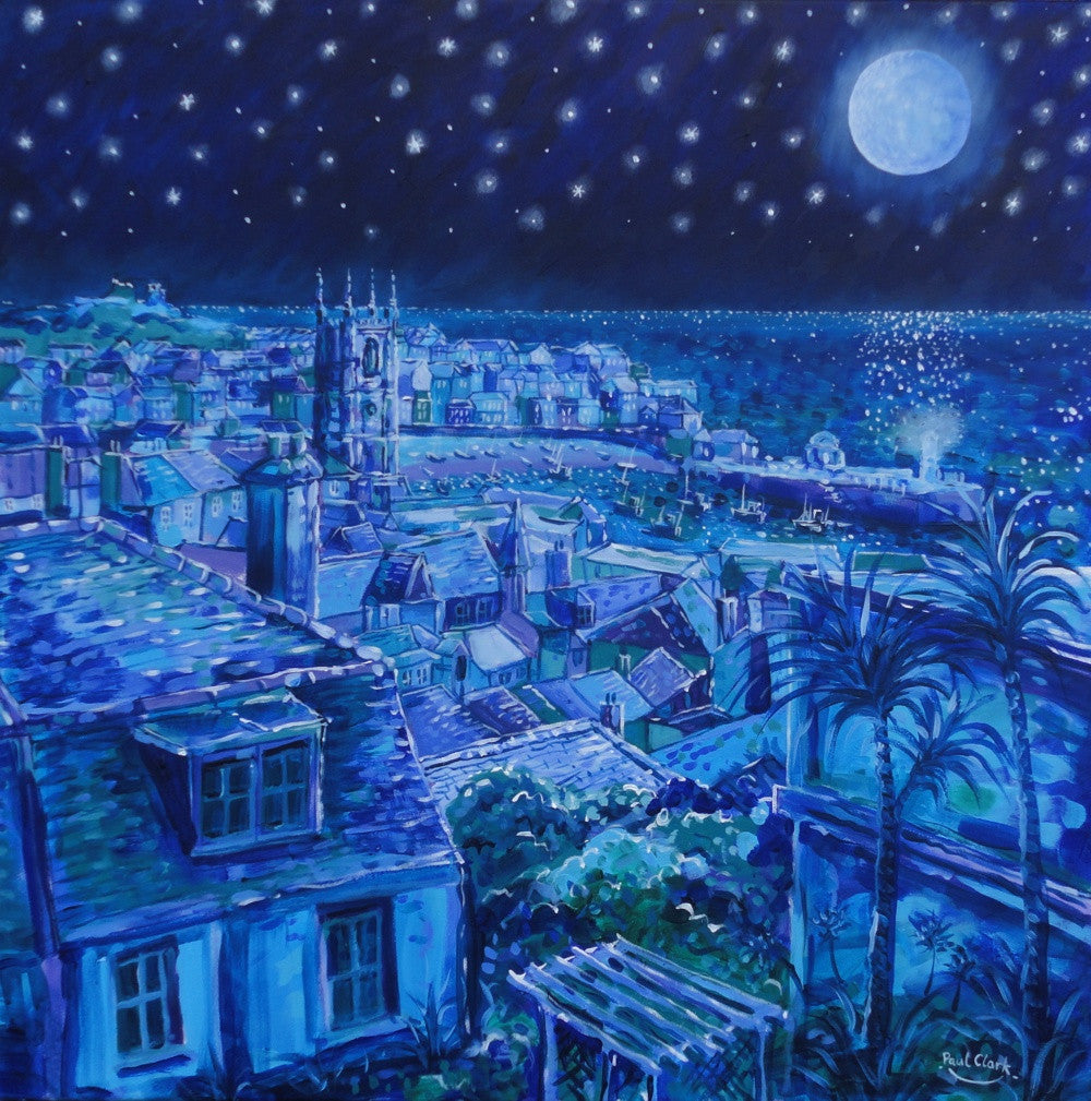 Moonlight-Over-St-Ives-Print-by-Paul-Clark