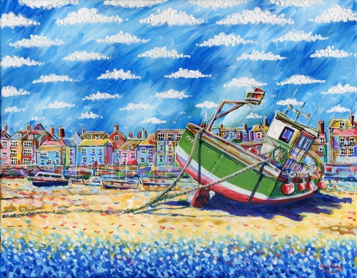 Green Boat, St. Ives, print by Paul Clark