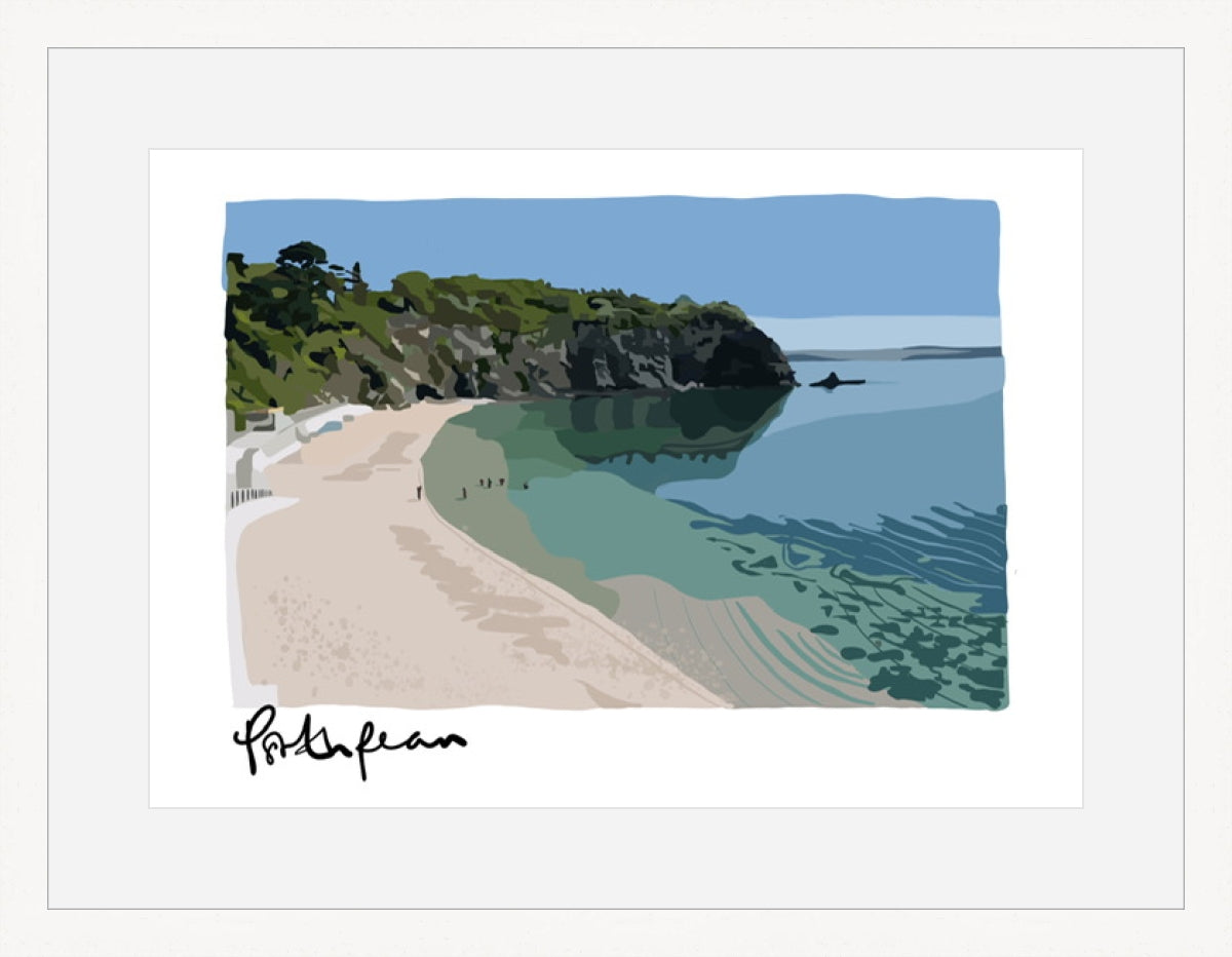 Porthpean Print by Tom Hughes