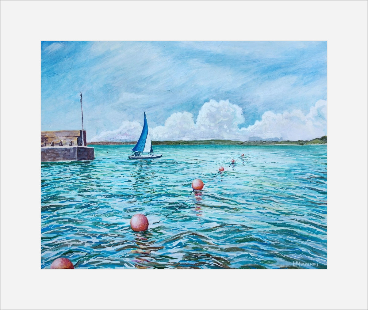 "Sailing off Polkerris" prints by Liz Hackney