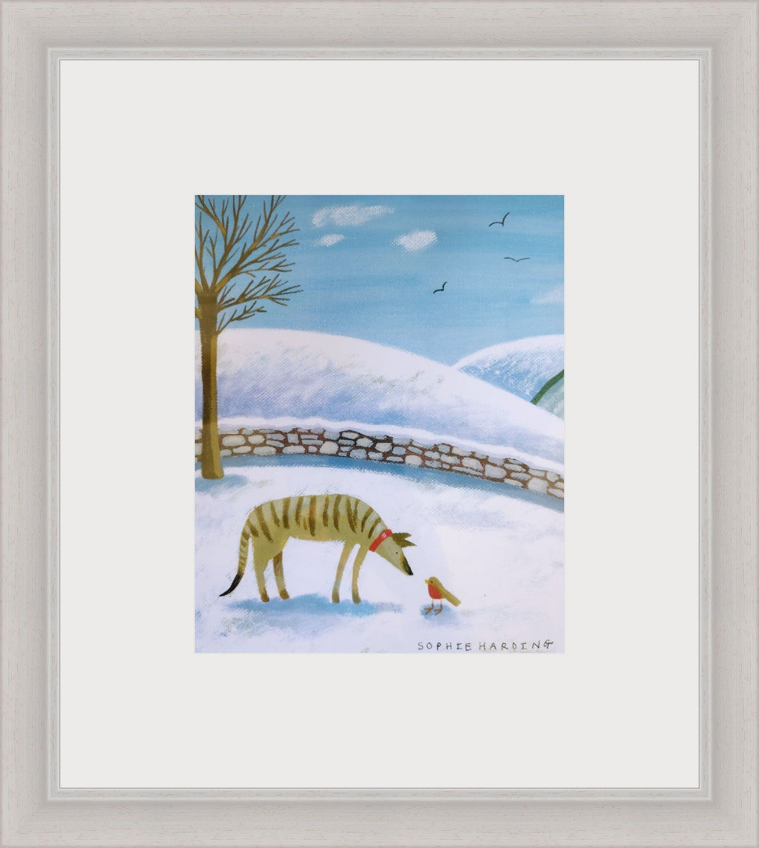 Sophie Harding, "The Whippet and The Robin" print (com)