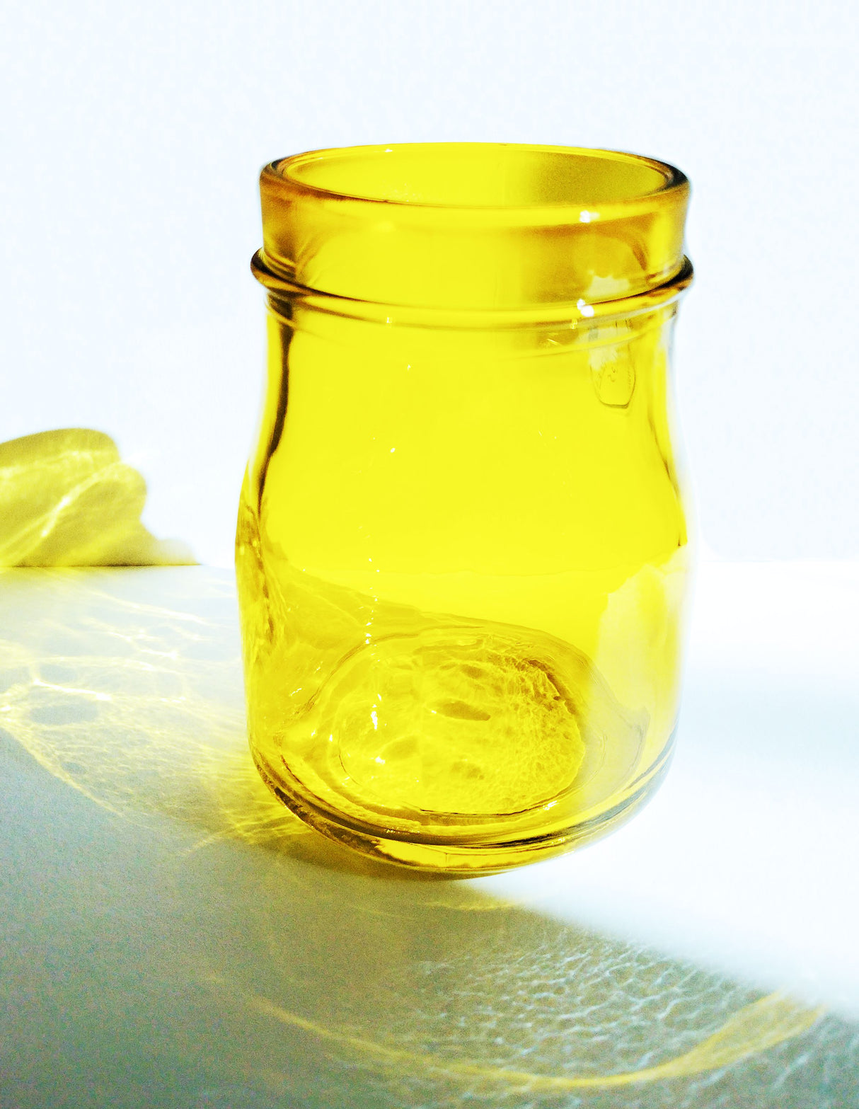 Yellow Recycled Glass tumbler/tealight holder