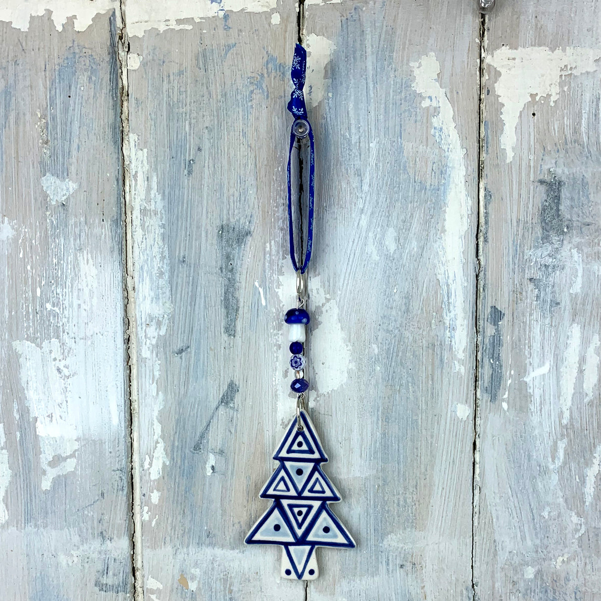 Blue Christmas Tree ceramic decoration