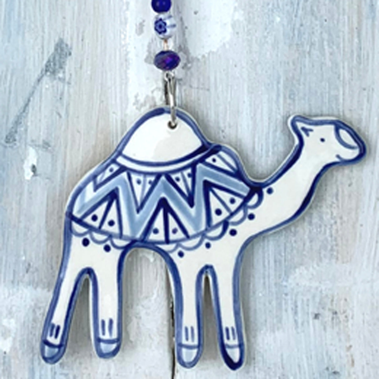 Blue Camel ceramic decoration