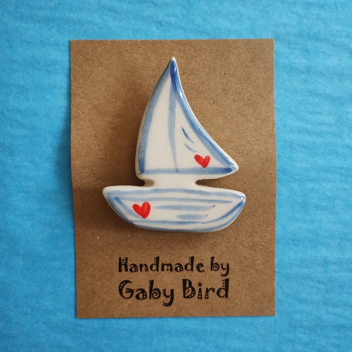 Gaby Bird Sailing Boat brooch