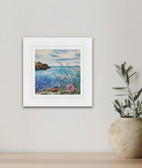 "Looking Out From St. Catherine's Castle, Fowey" original painting by Liz Hackney