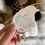 Robin garden bird wooden Christmas & Easter tree decoration