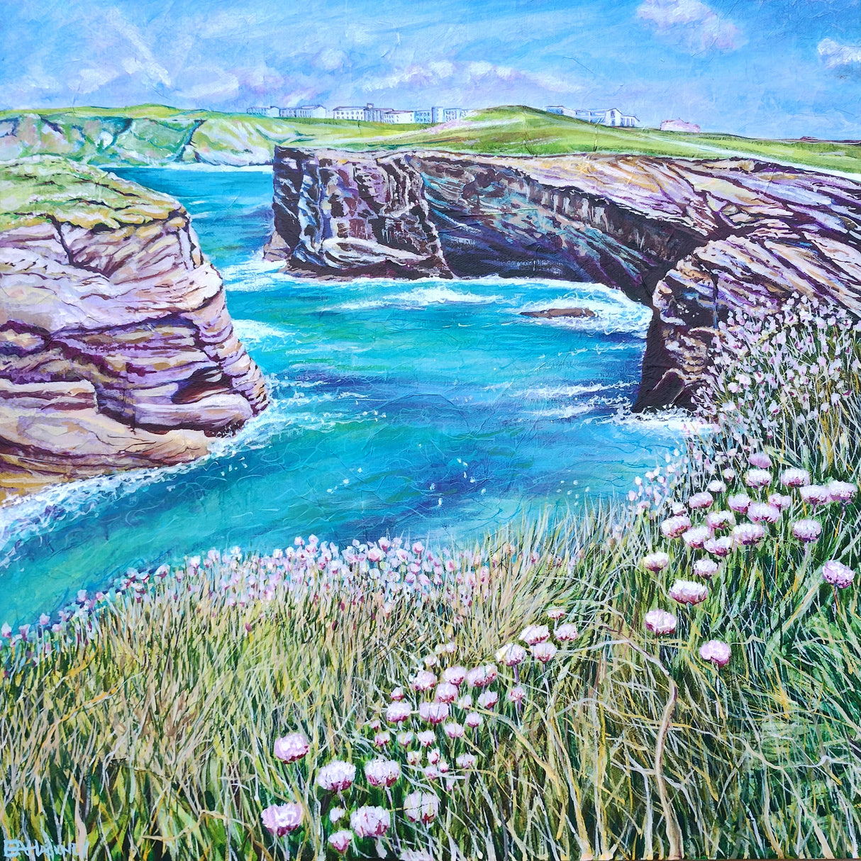 "A Breezy Day at Porth Island" prints by Liz Hackney