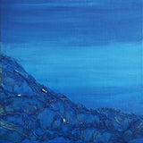 "Big Blue III" mixed media canvas by Linda Flynn