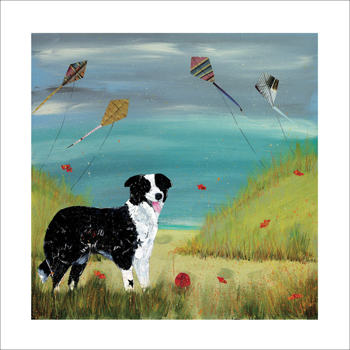 "Collie in the Sand Dunes" card by Adam James Severn