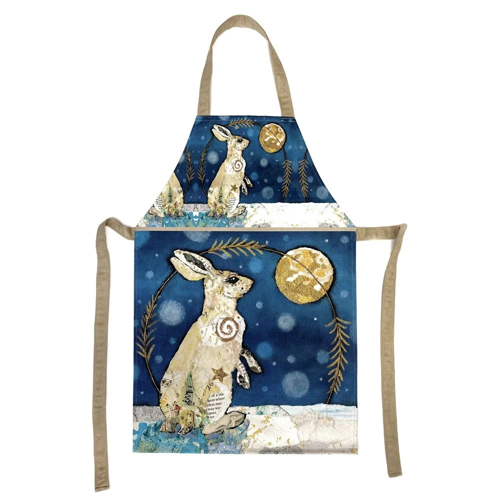 "Luna Hare" luxury faux suede apron