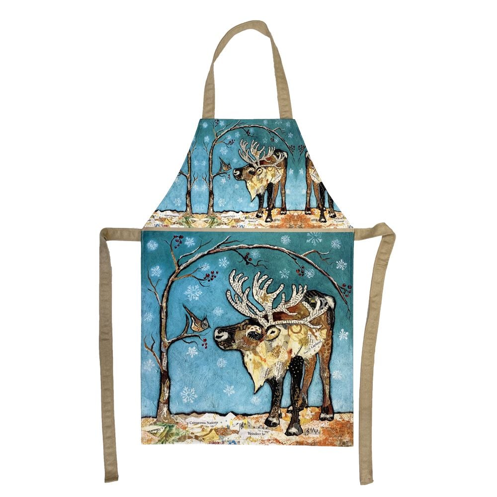 "Reindeer & Bird" luxury faux suede apron