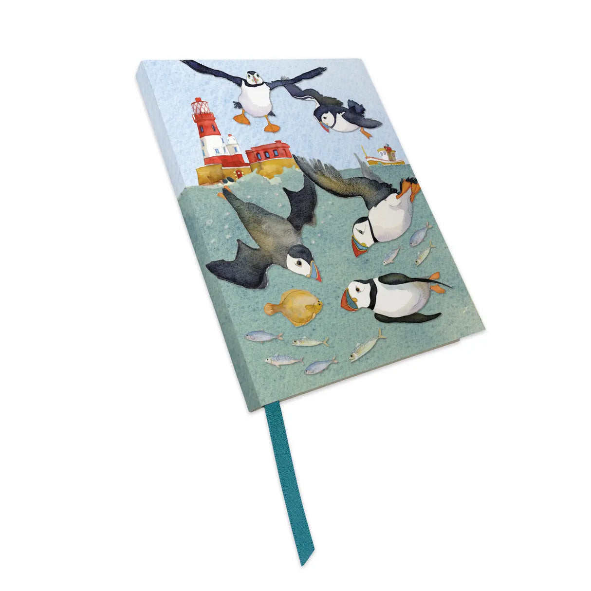 Diving Puffins paperback notebook by Emma Ball