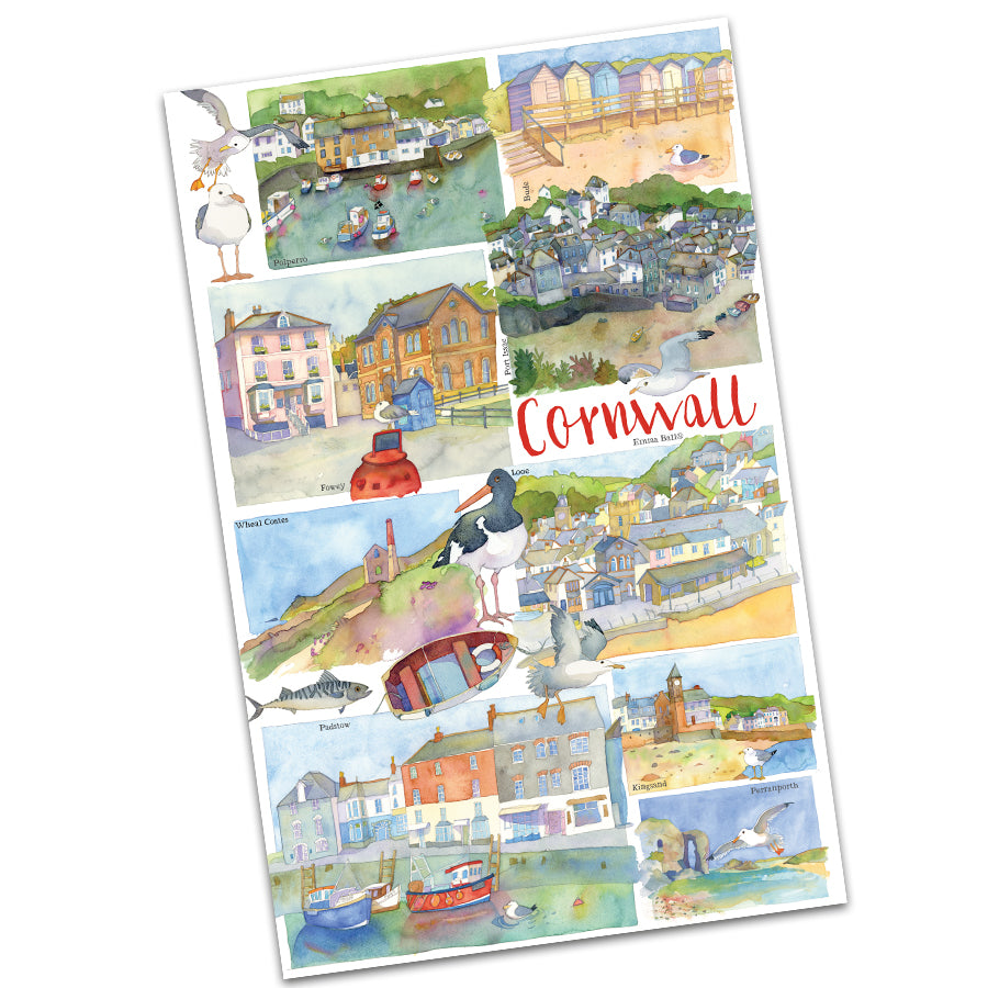 Emma Ball Cornwall tea towel