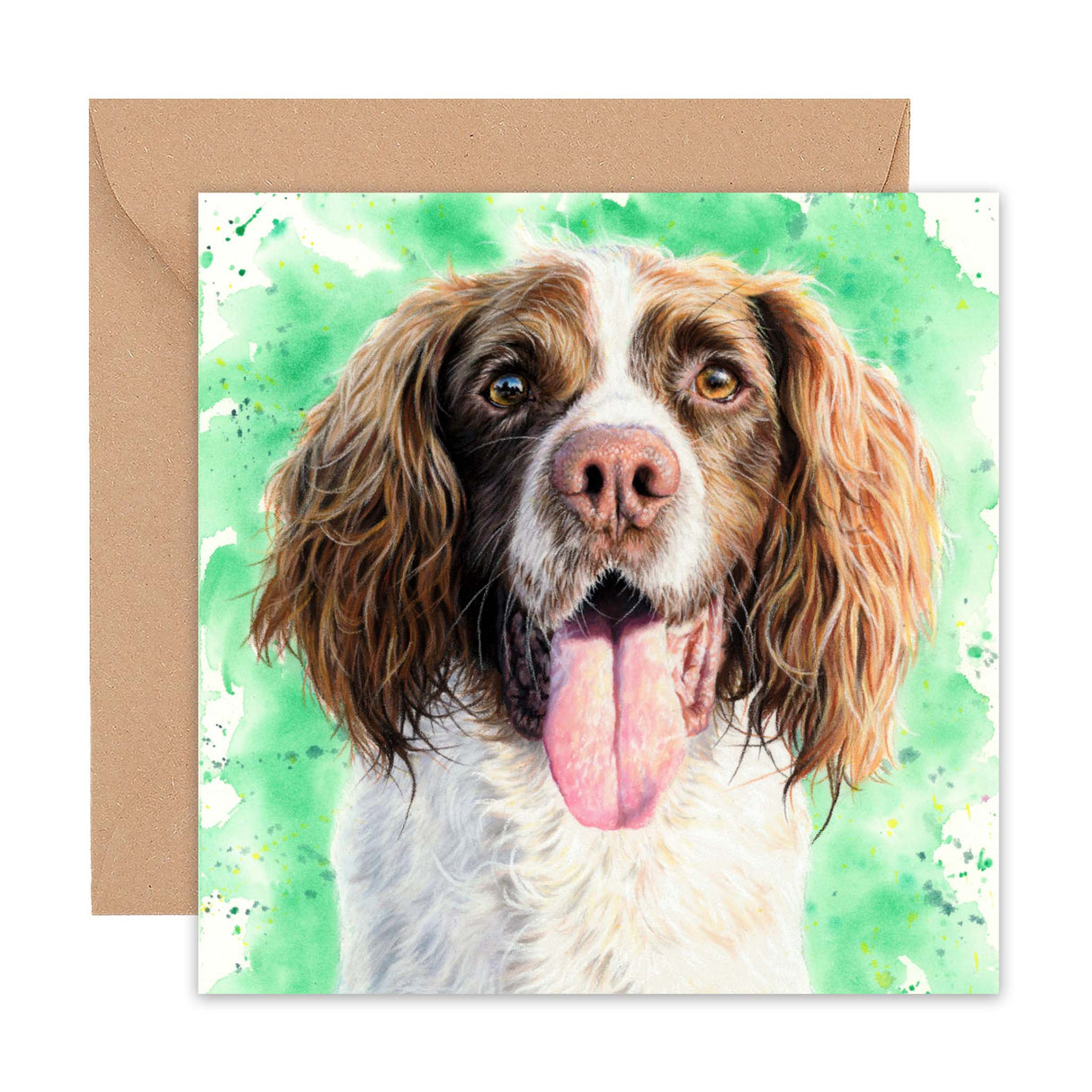 Finn the Springer Spaniel card by Naomi Jenkin