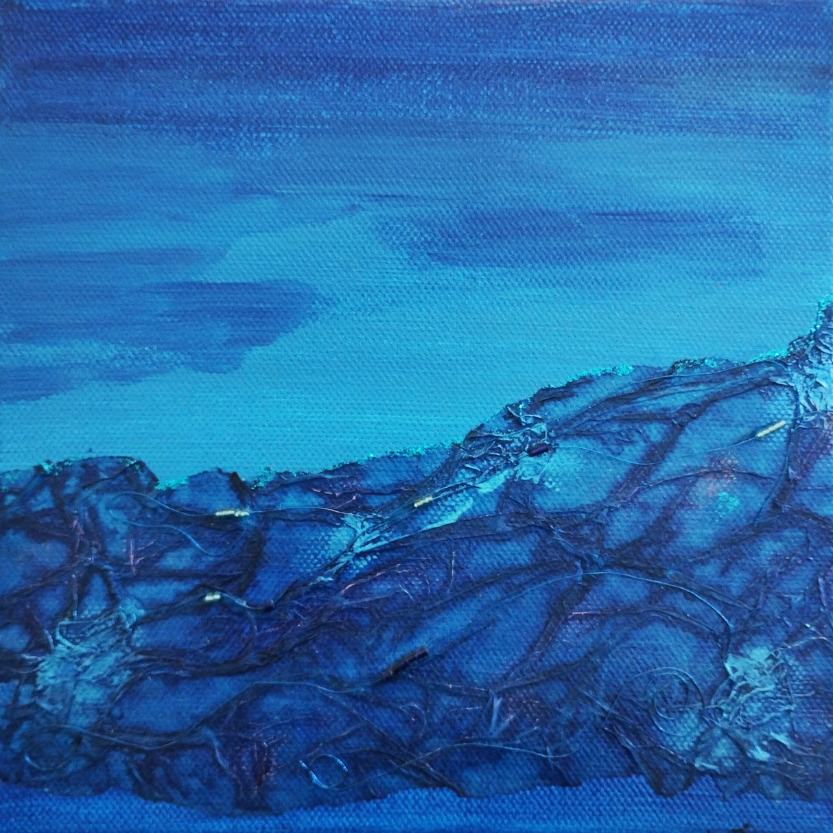 "Flotsam II" mixed media canvas by Linda Flynn