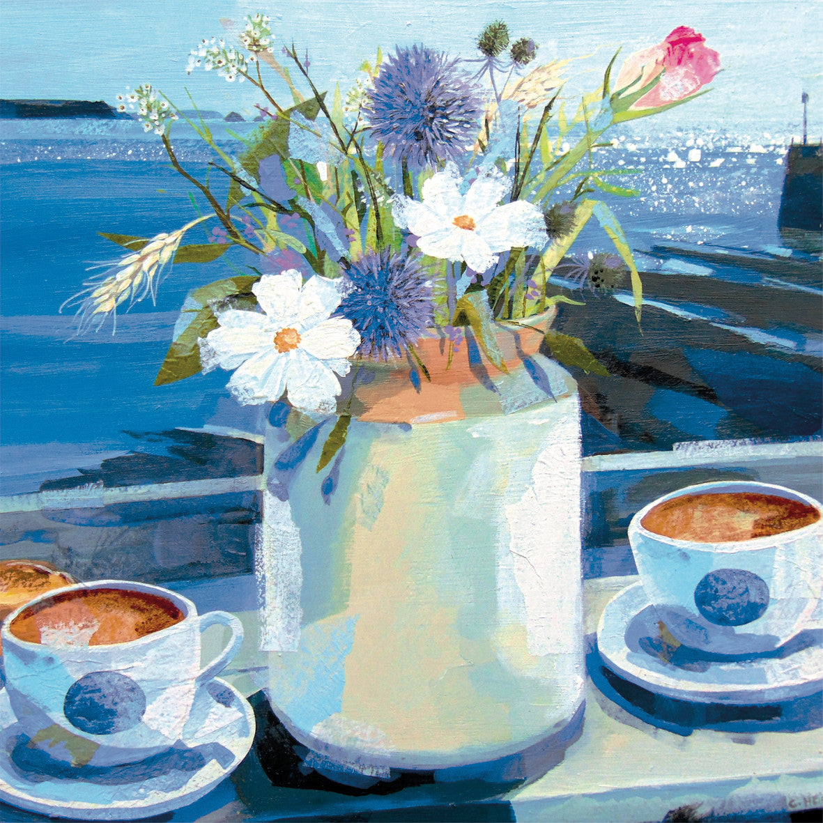 Glimpse of Gull Rock from Tatams, Claire Henley Card