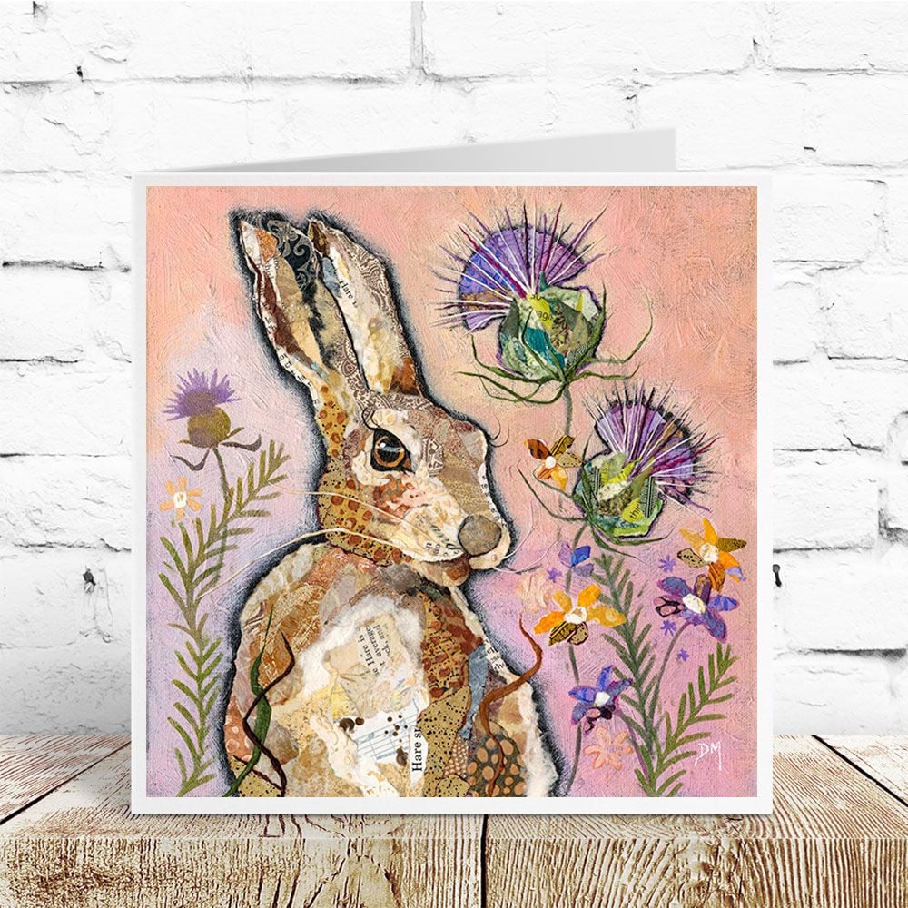 "Hare & Thistle" card by Dawn Maciocia
