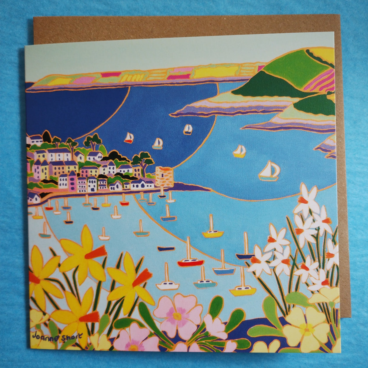 Spring Flowers Polruan, card by Joanne Short