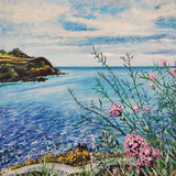 "Looking Out From St. Catherine's Castle, Fowey" original painting by Liz Hackney