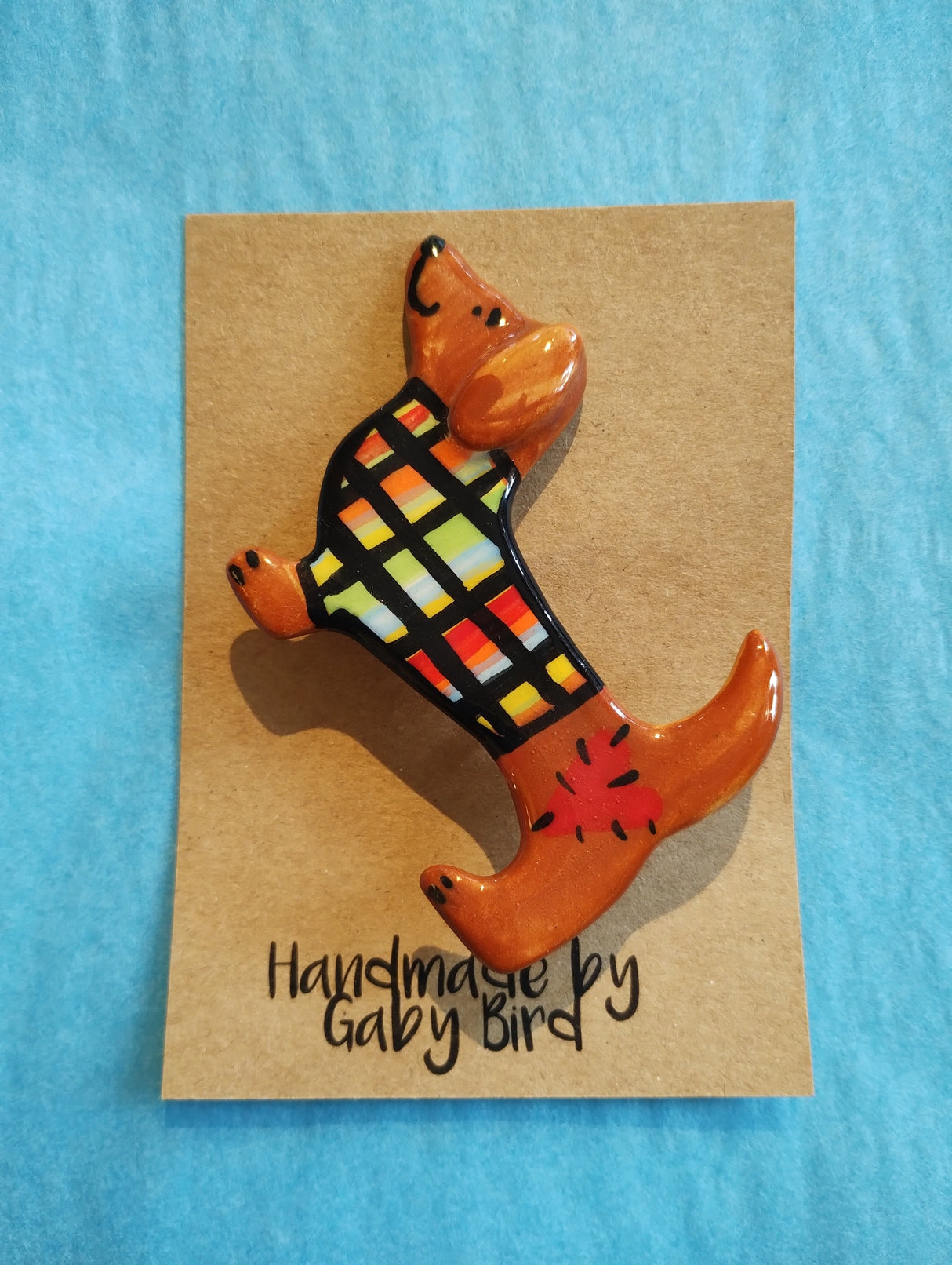 Gaby Bird Dog in a Jumper brooch