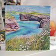 A Breezy Day At Porth Island, Newquay, card by Liz Hackney
