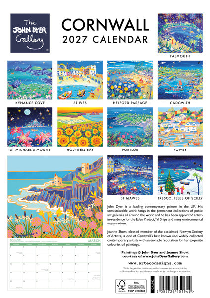 Cornwall Calendar 2027 by John Dyer