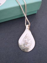 Flower Heads silver pendant necklace.