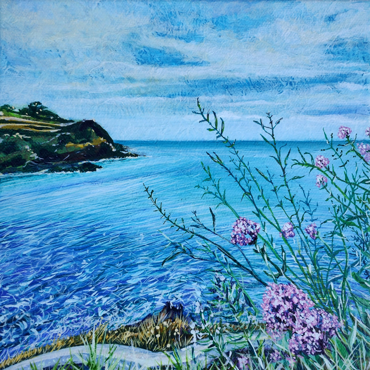 "Looking Out From St. Catherine's Castle, Fowey", card by Liz Hackney