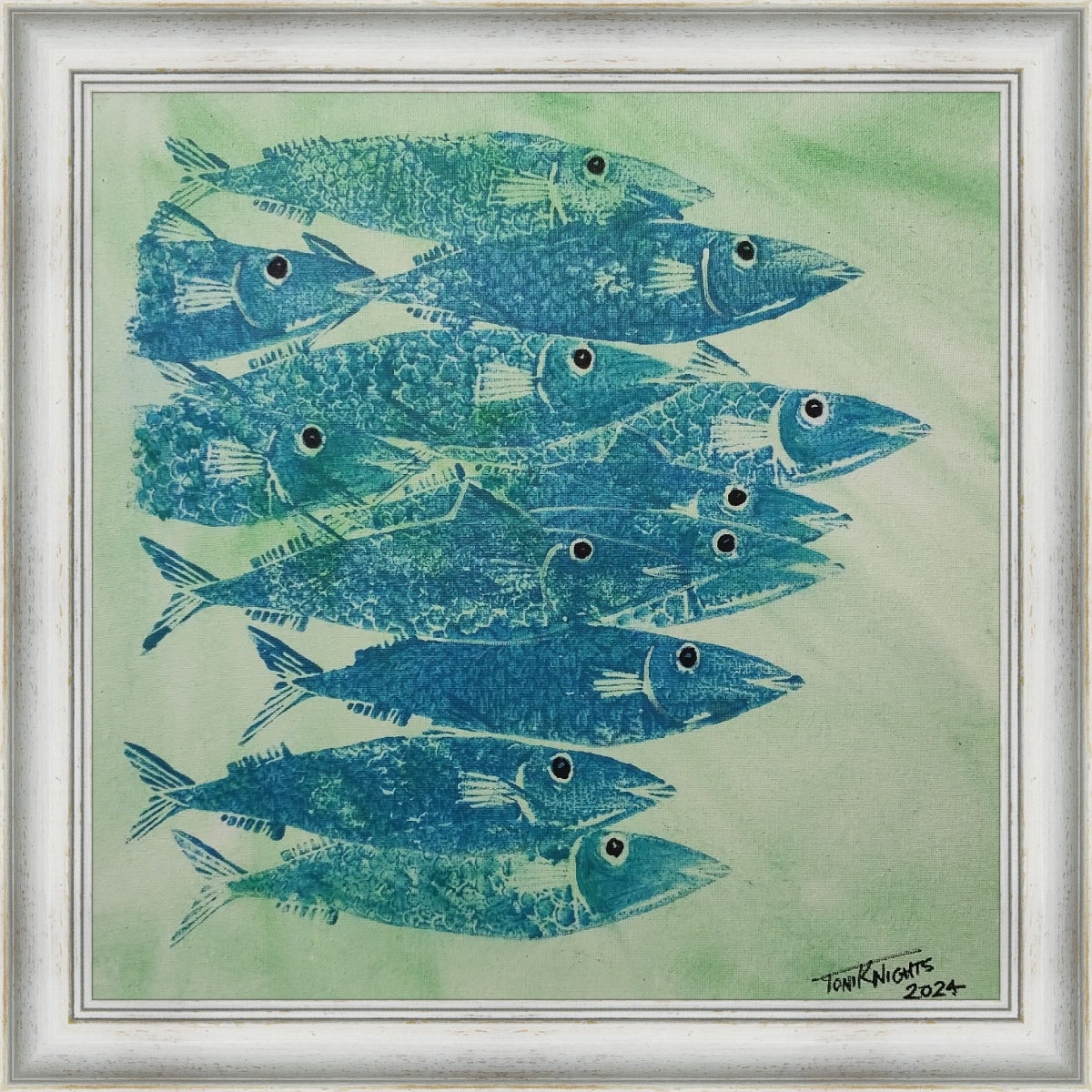 "Fish on Blue" by Toni Knights