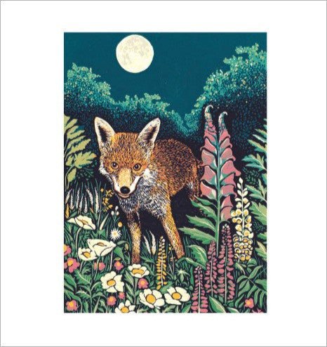 Moonlight Mischief fox card by Lindsay Perrett