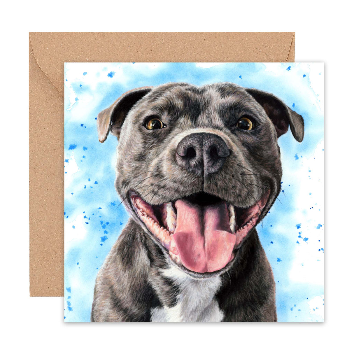 Munch the Staffy card by Naomi Jenkin