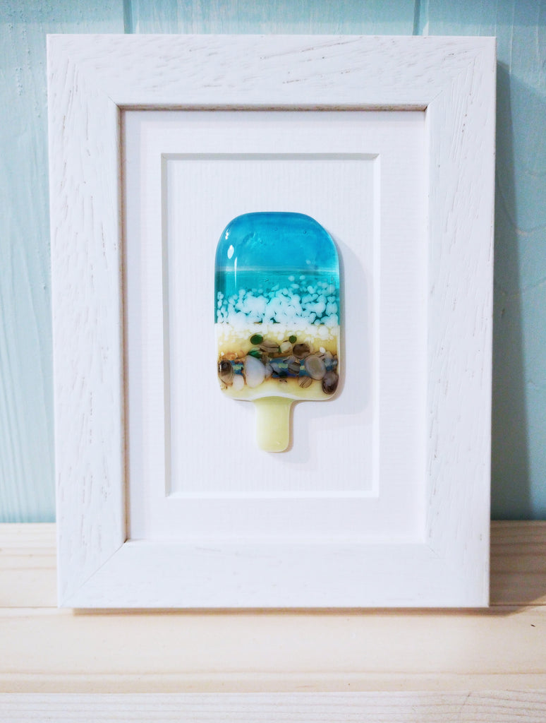 fused glass beach lolly framed picture by Niko Brown