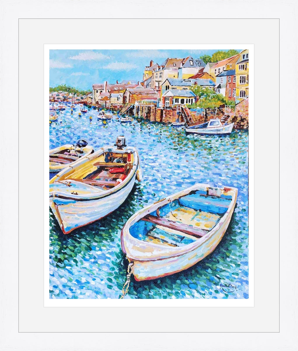 Fowey Harbour Moorings, print by Paul Clark