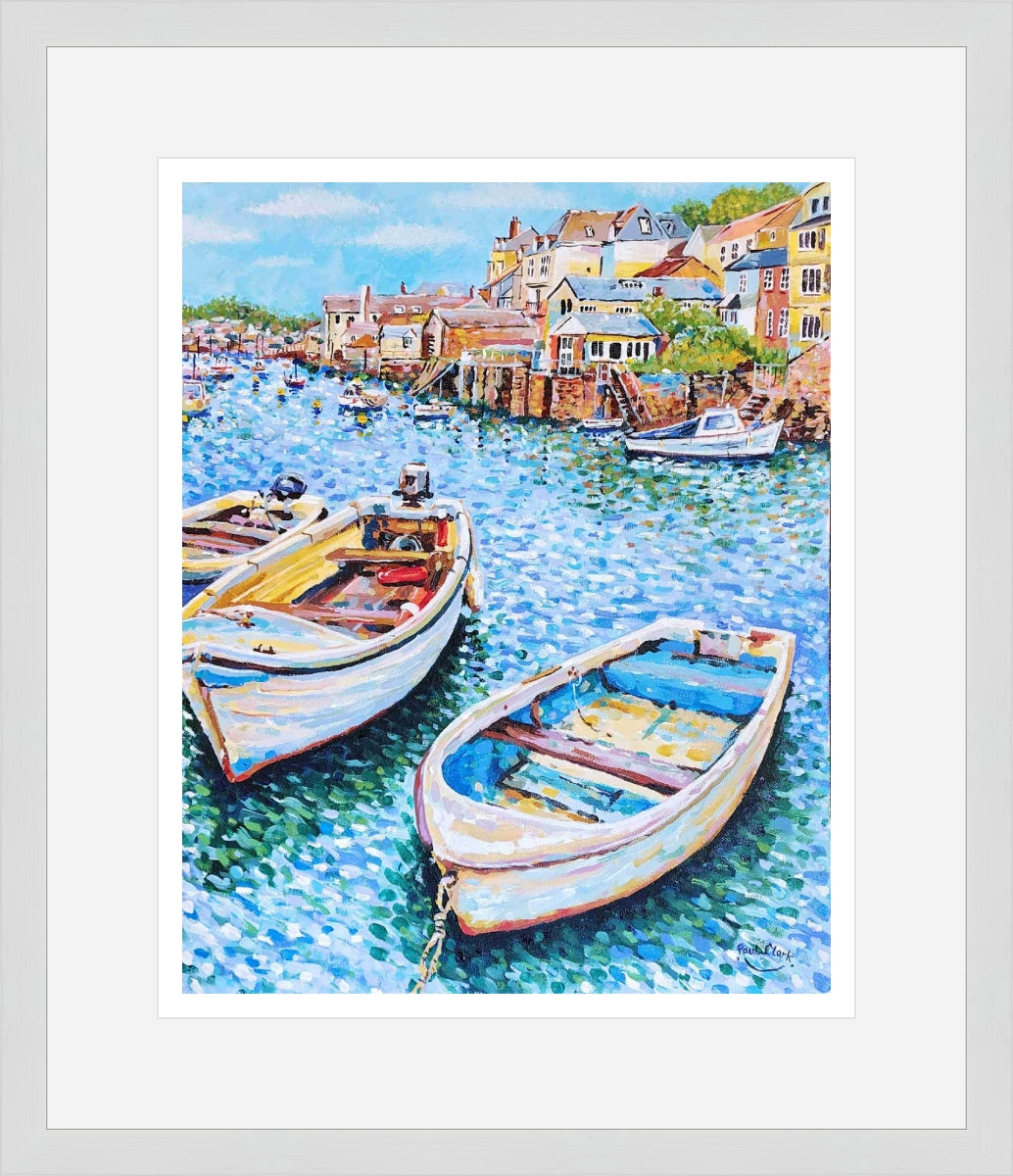 Fowey Harbour Moorings, print by Paul Clark