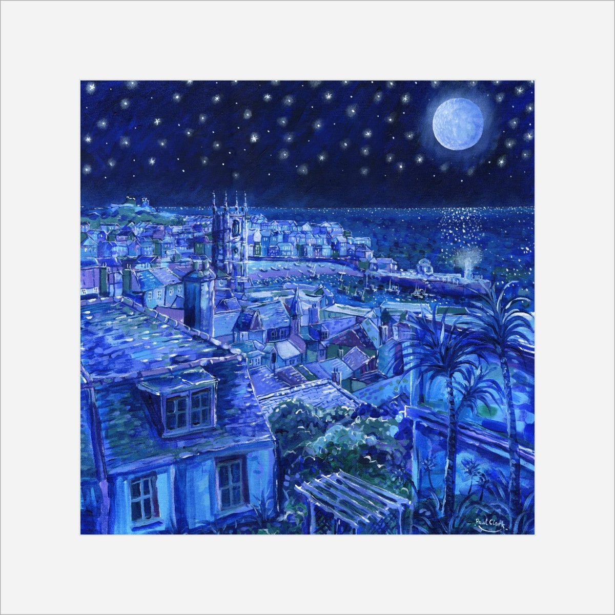 Moonlight Over St. Ives print by Paul Clark