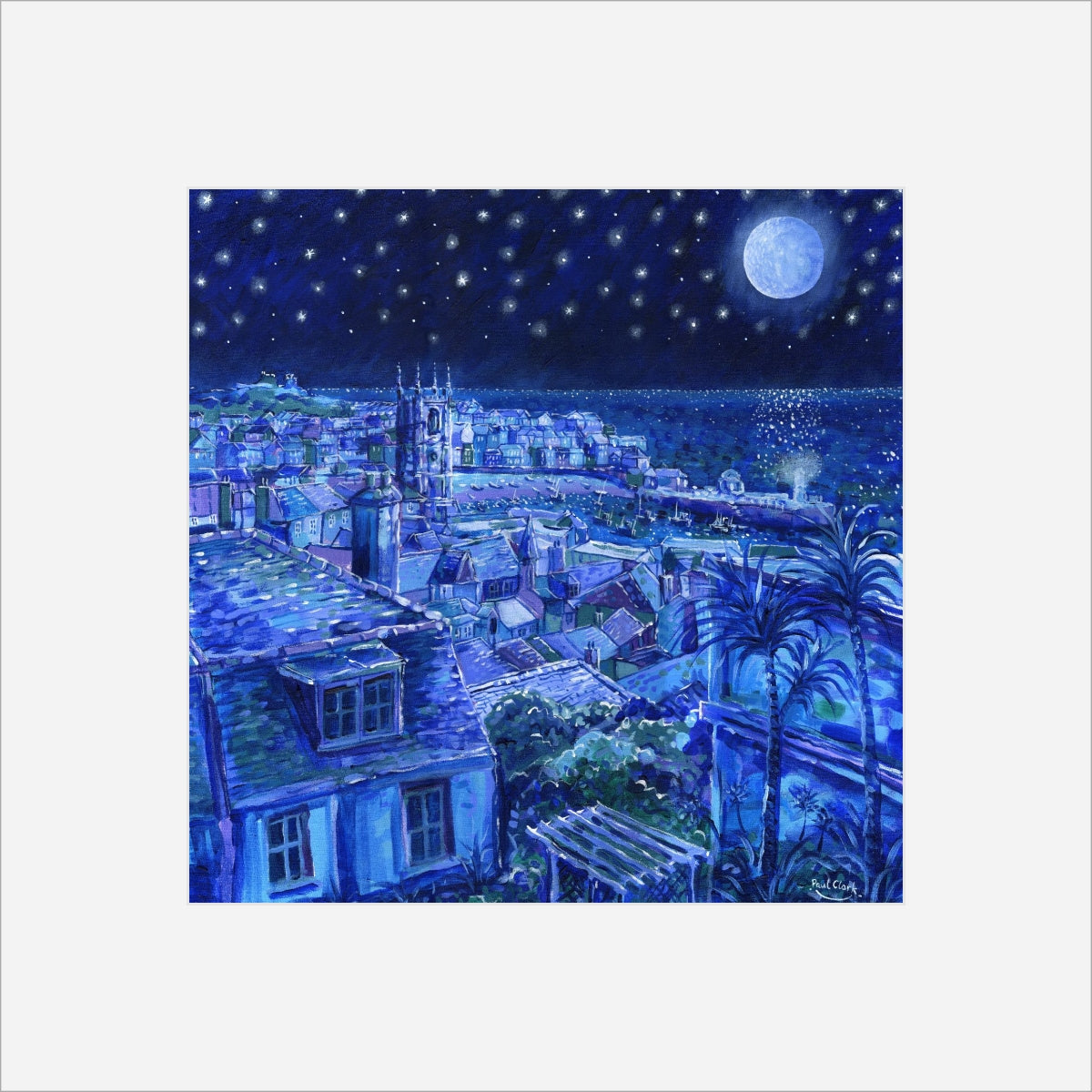Moonlight Over St. Ives print by Paul Clark