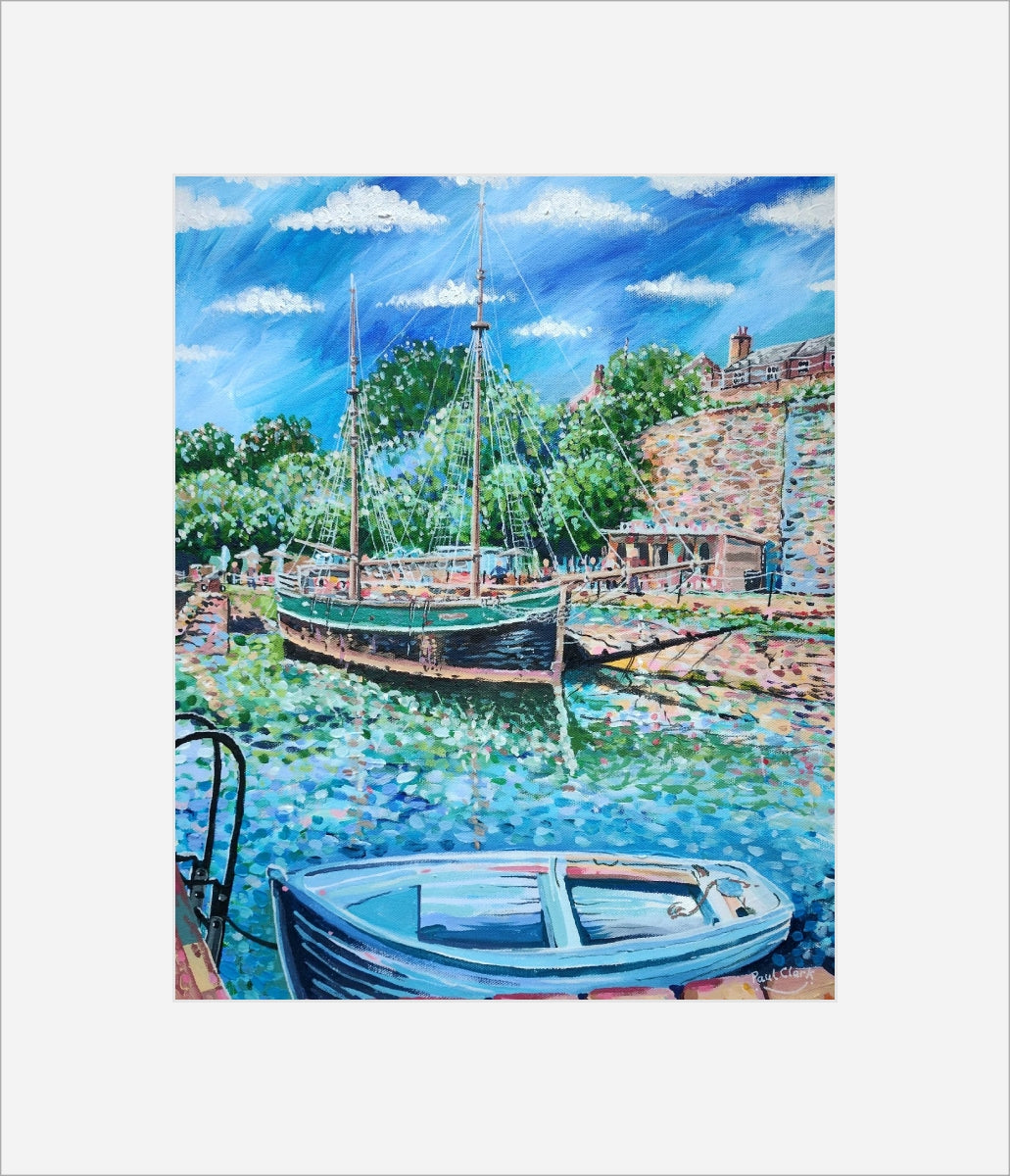 The Kajasmoor in Charlestown Harbour, print by Paul Clark