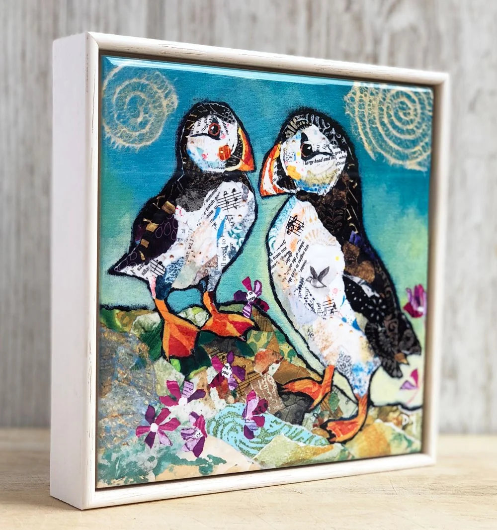 Puffin Pals framed ceramic tile