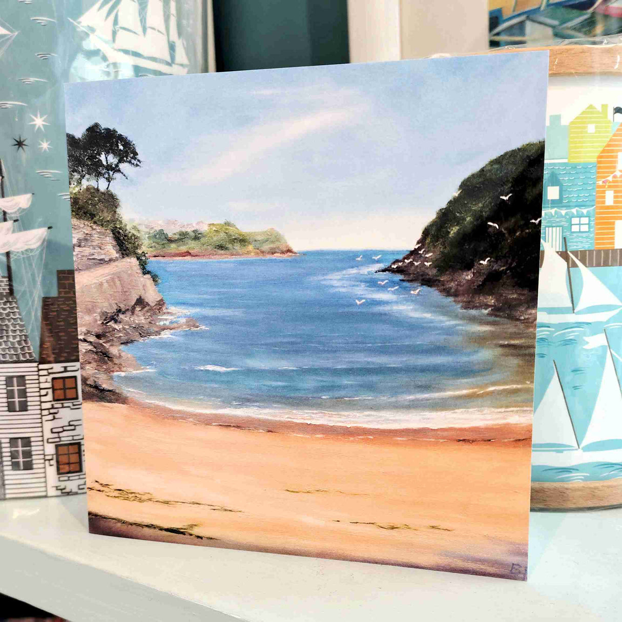 Readymoney Cove, Fowey card by Barbara Powell
