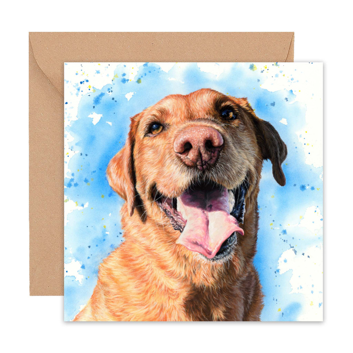 Rooster the Labrador card by Naomi Jenkin